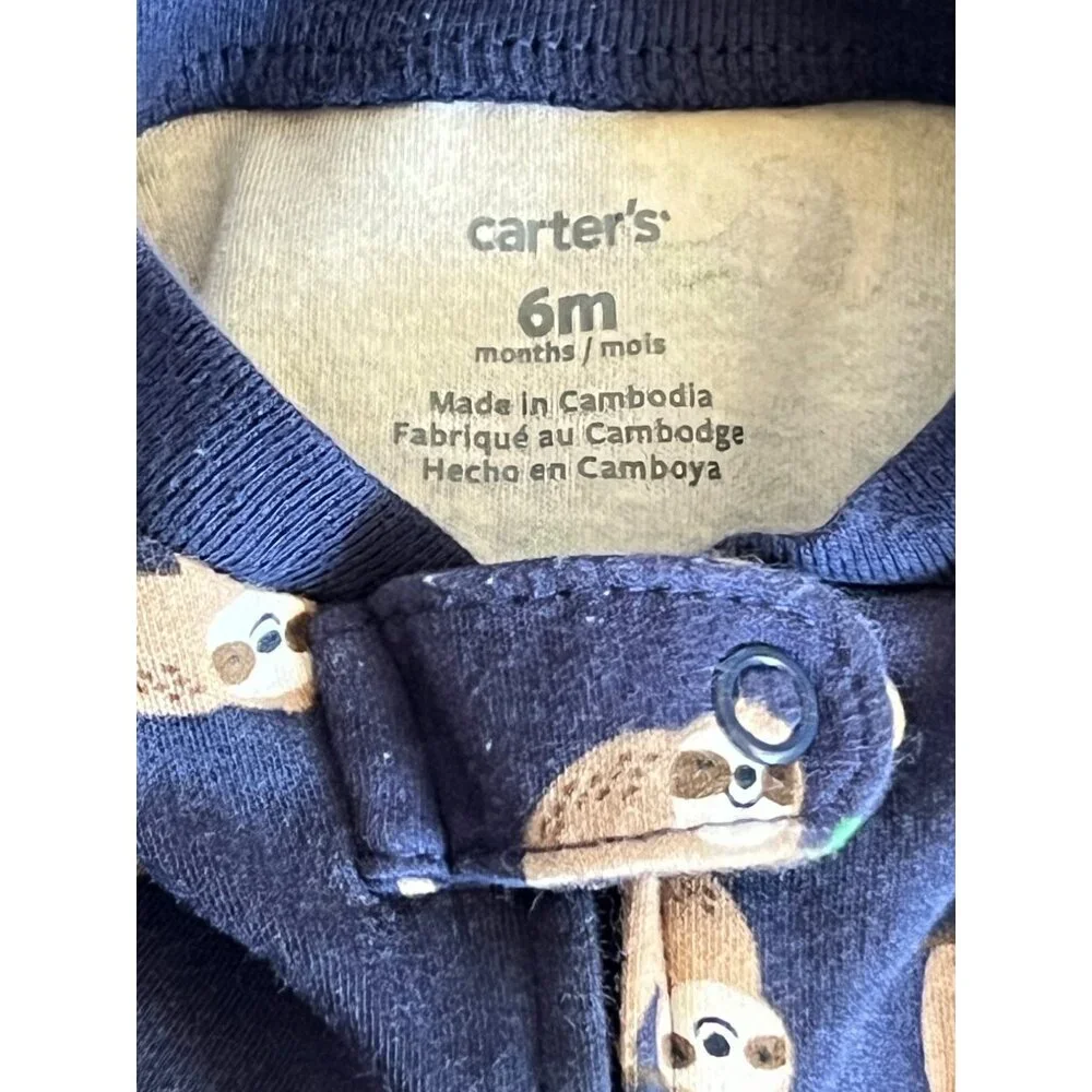 Carter’s 6 months Animals 3 piece set 1 Sleeper 2 Body Suits